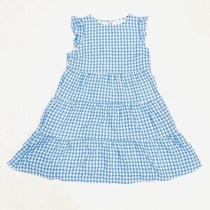 Kirundo Gingham Blue & White Ruffle Mini Dress
